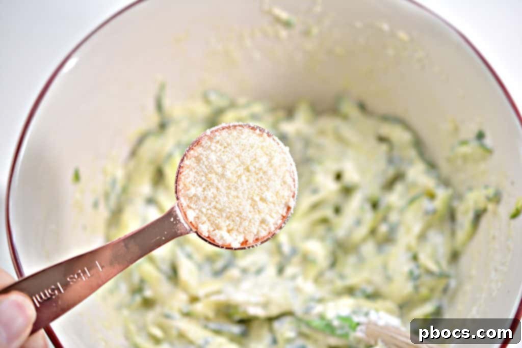 Savory Keto Zucchini Bites 9 Another view of shredded zucchini for Keto Zucchini Fritters.