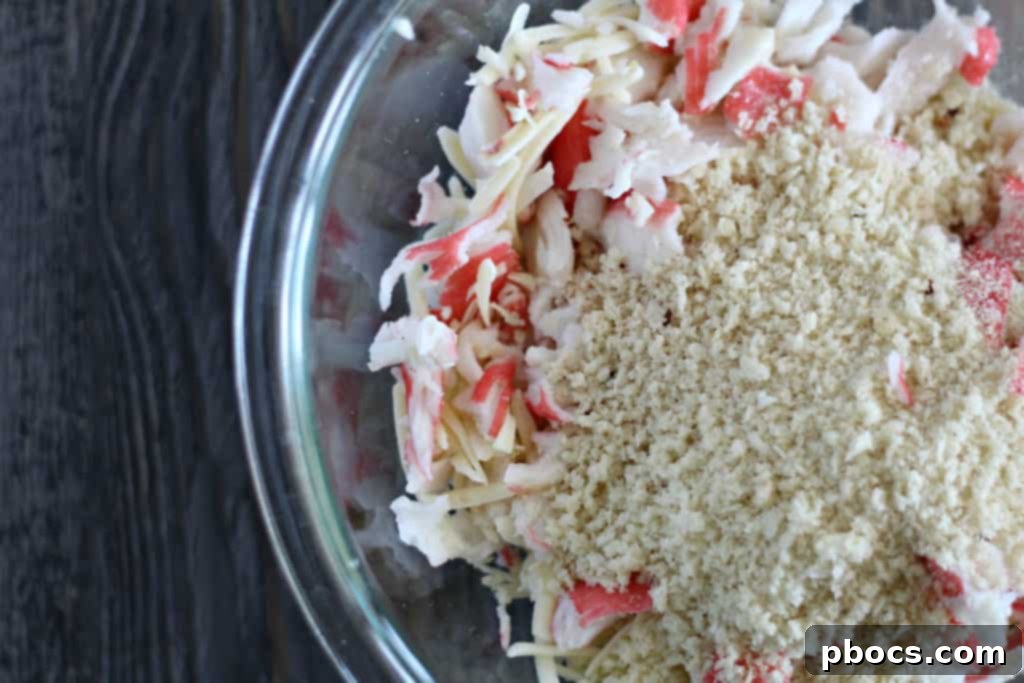Mixing wet ingredients for crab cakes