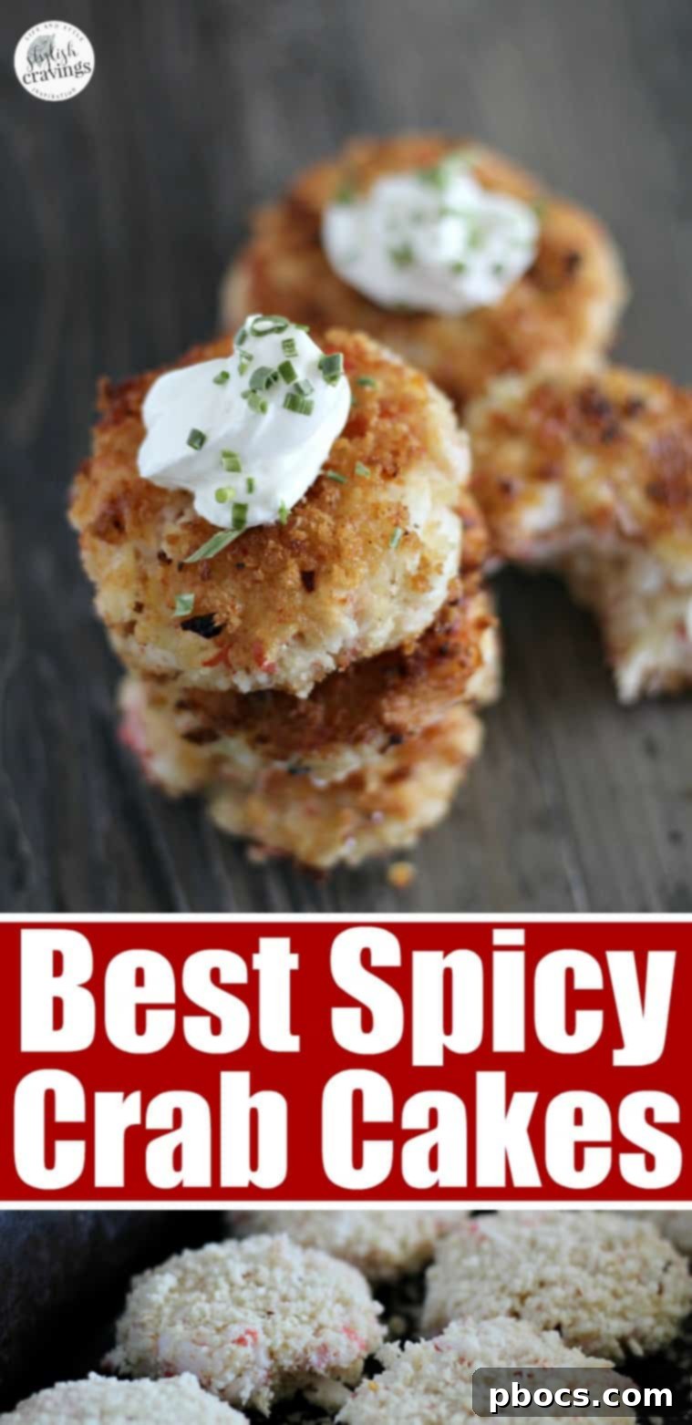 Spicy Crab Cakes - Pinterest Pin