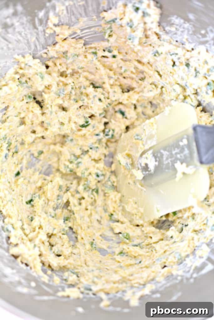 Scooping the Jalapeno Cream Cheese Mixture into Portions