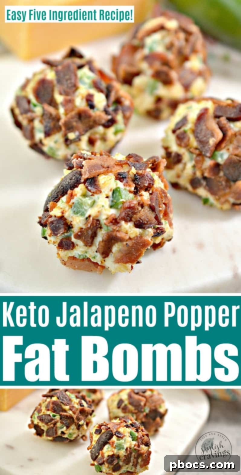 Keto Jalapeno Popper Fat Bombs - Pin for Later on Pinterest