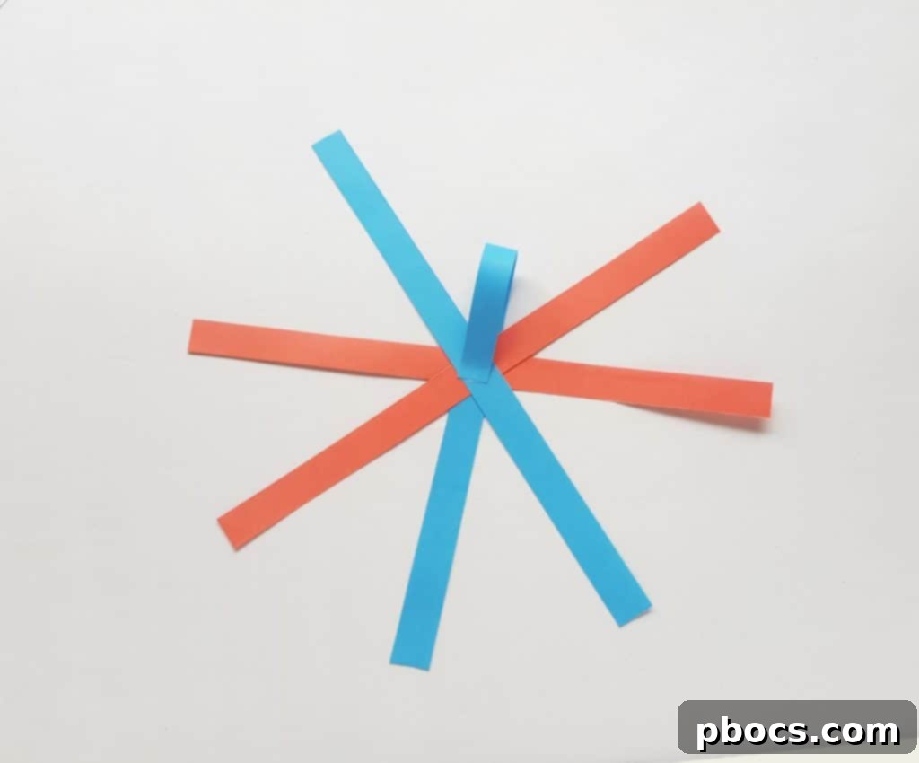 Folding a paper strip to form a loop and gluing to center