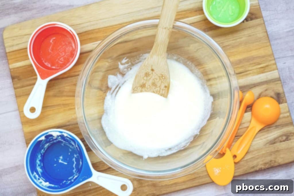 Smooth and well-combined coleslaw dressing in a bowl, ready for the cabbage
