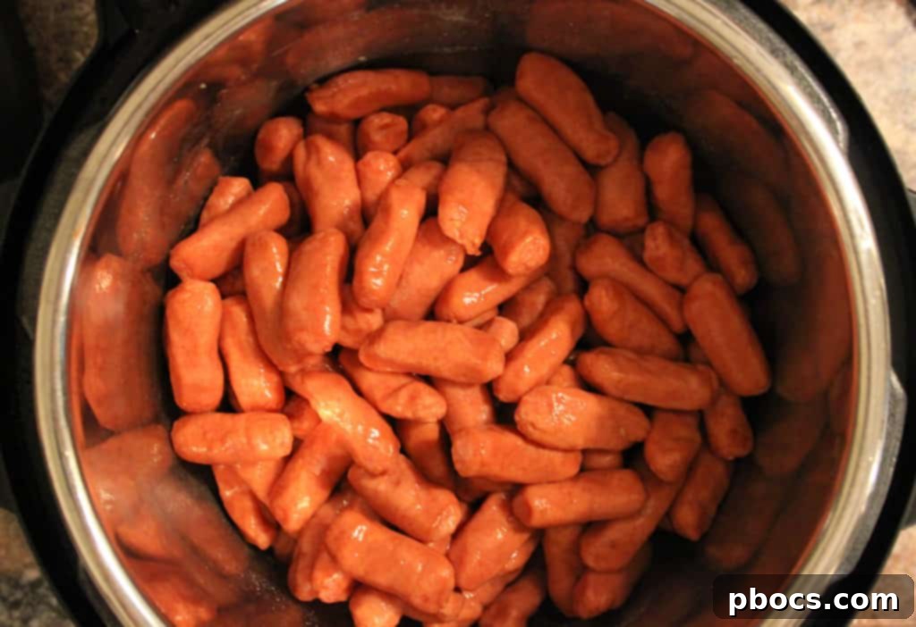 Easy Low Carb Instant Pot Little Smokies 5 Mixing Low Carb Little Smokies ingredients in Instant Pot