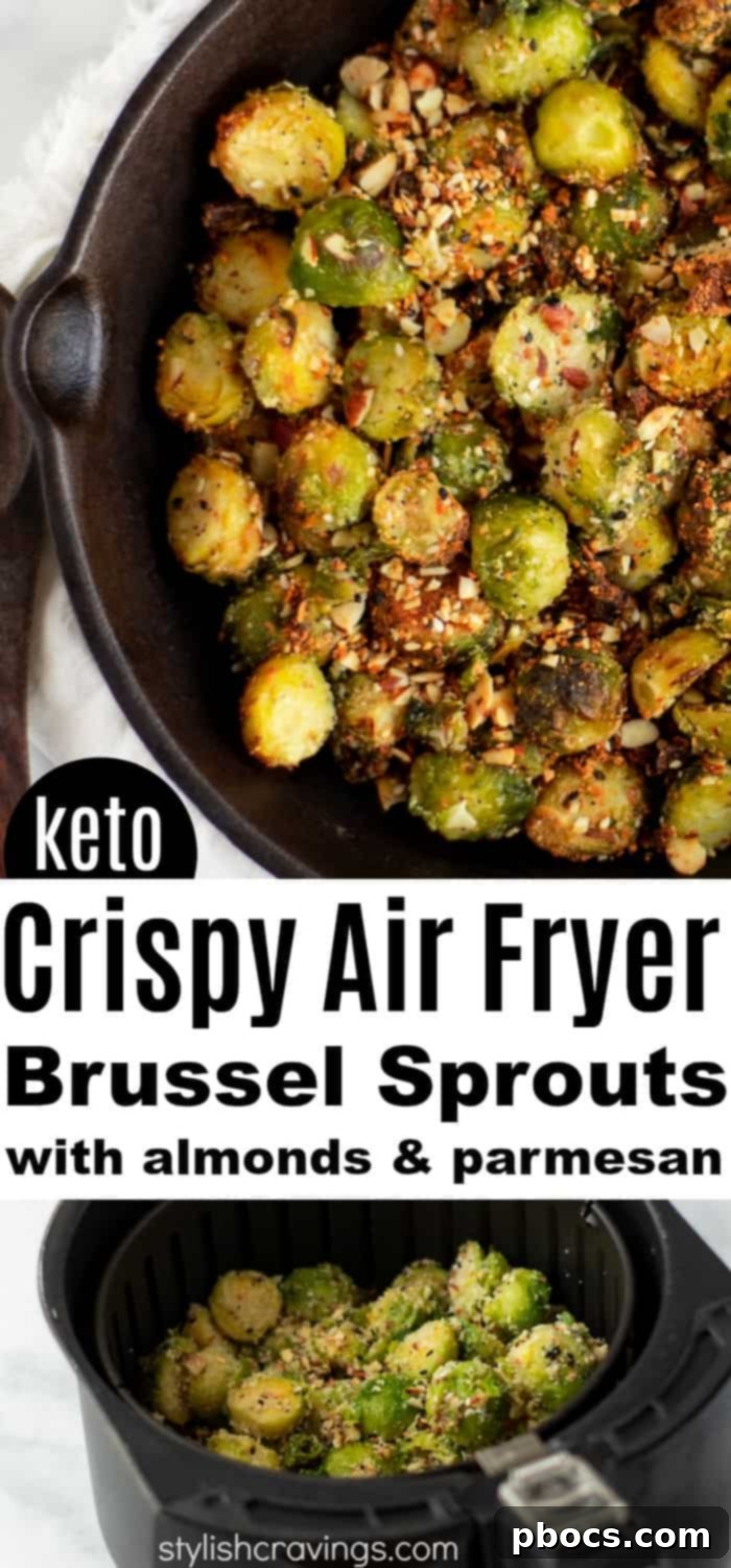 Crispy Air Fryer Parmesan Brussel Sprouts - Easy - Healthy Keto Side Dish! #keto #ketodiet #brusselsprouts #airfryer