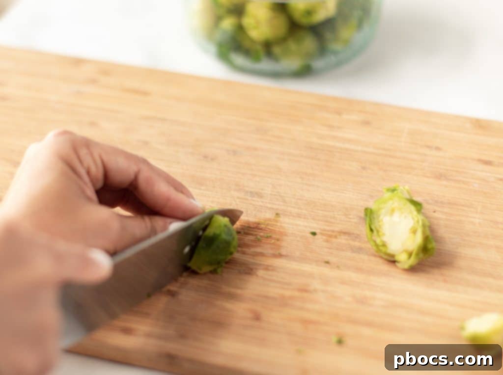 Pre-cooked Brussels sprouts draining