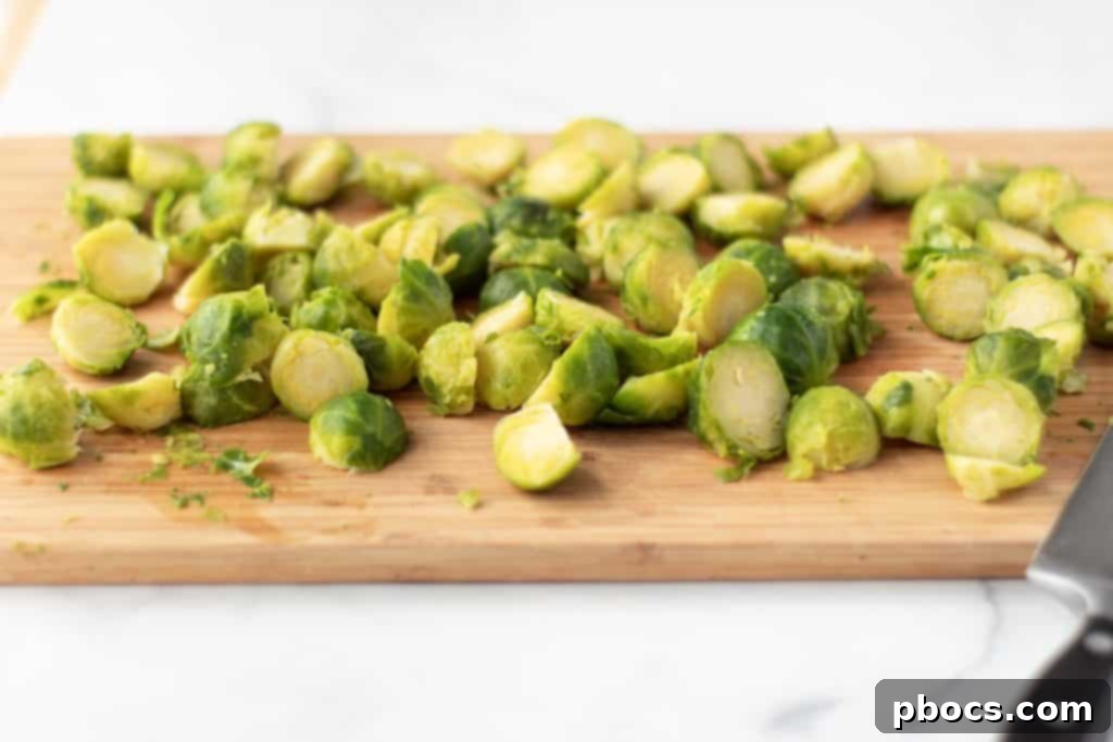 Sliced Brussels sprouts