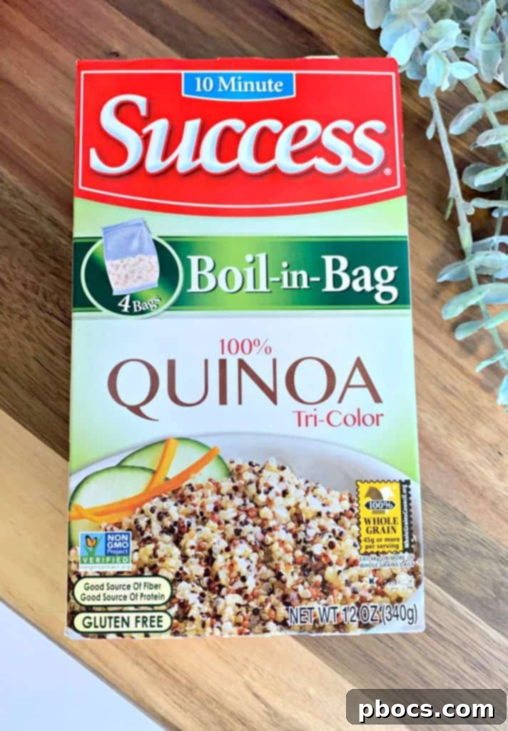 Warm Mushroom Spinach Quinoa Power Bowl 4 Success Boil-in-Bag Quinoa