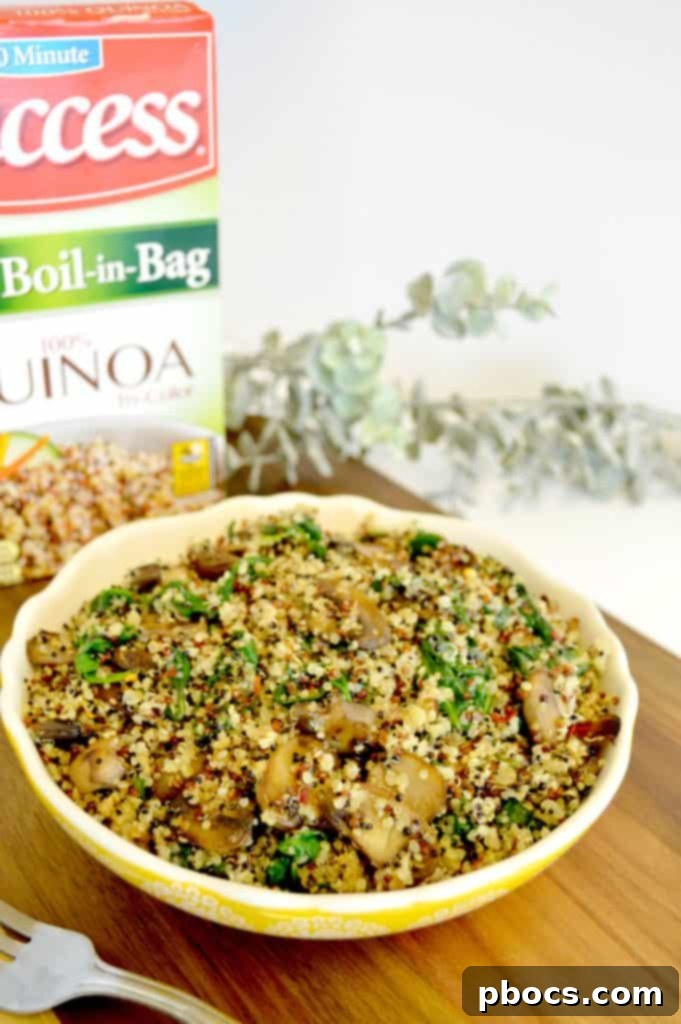 Warm Mushroom Spinach Quinoa Power Bowl 9 Warm Mushroom Spinach Quinoa Salad