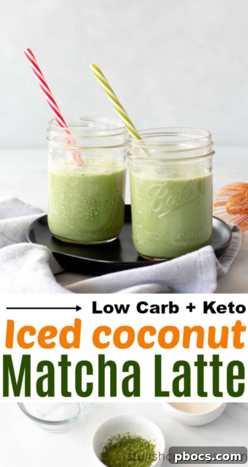 Coconut Keto Matcha Chill 13 Coconut Keto Iced Matcha Latte - Pin for later