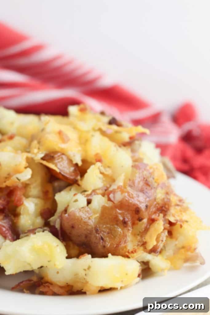 Smash Hit Bacon Cheddar Ranch Potatoes 4 Perfectly Smashed Red Potatoes with Bacon and Cheddar