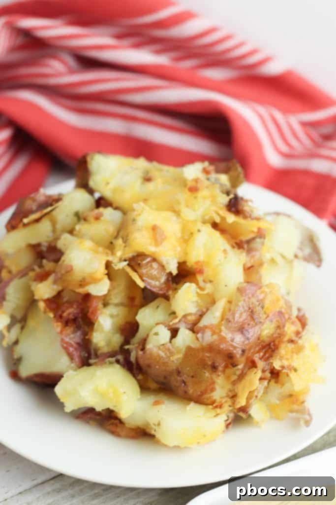 Smash Hit Bacon Cheddar Ranch Potatoes 7 Smashed Potatoes baking in the oven