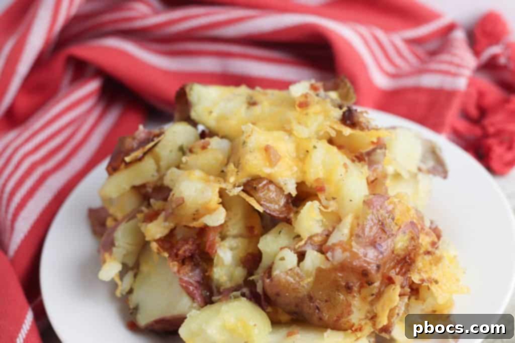 Smash Hit Bacon Cheddar Ranch Potatoes 8 Platter of finished Bacon Cheddar Ranch Smashed Potatoes