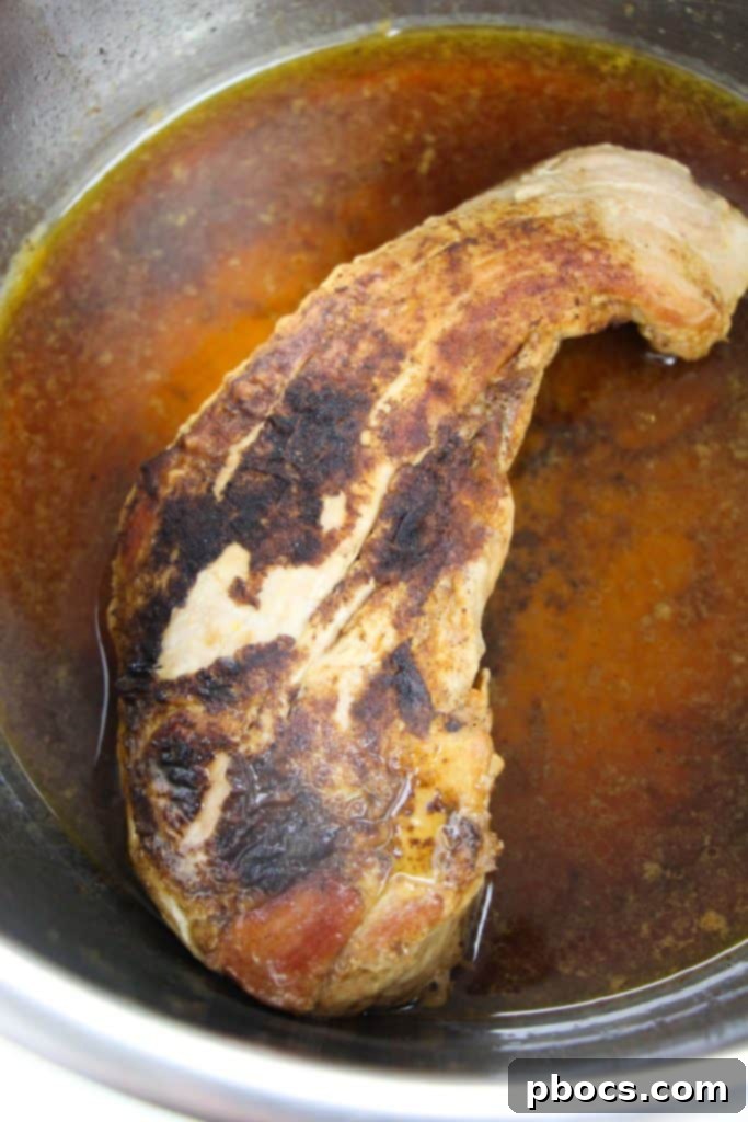 Cooking the pork tenderloin in the Instant Pot