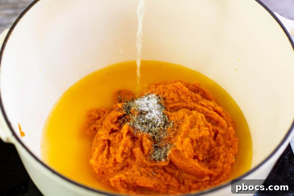 Ingredients for Keto Pumpkin Soup combined