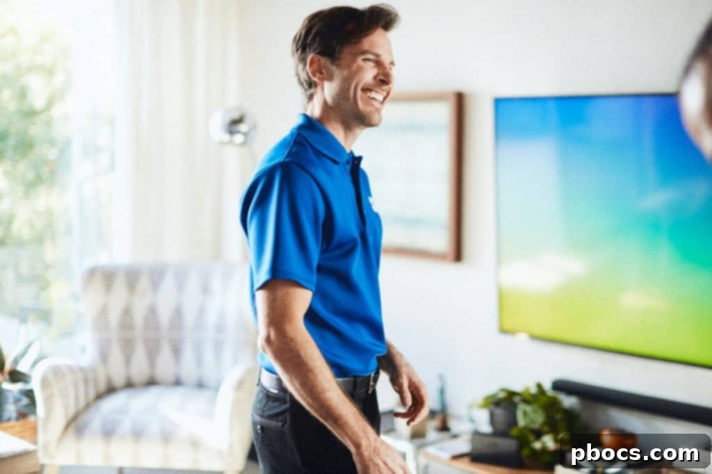 Best Buy In-Home Advisor presenting tech options on a tablet.