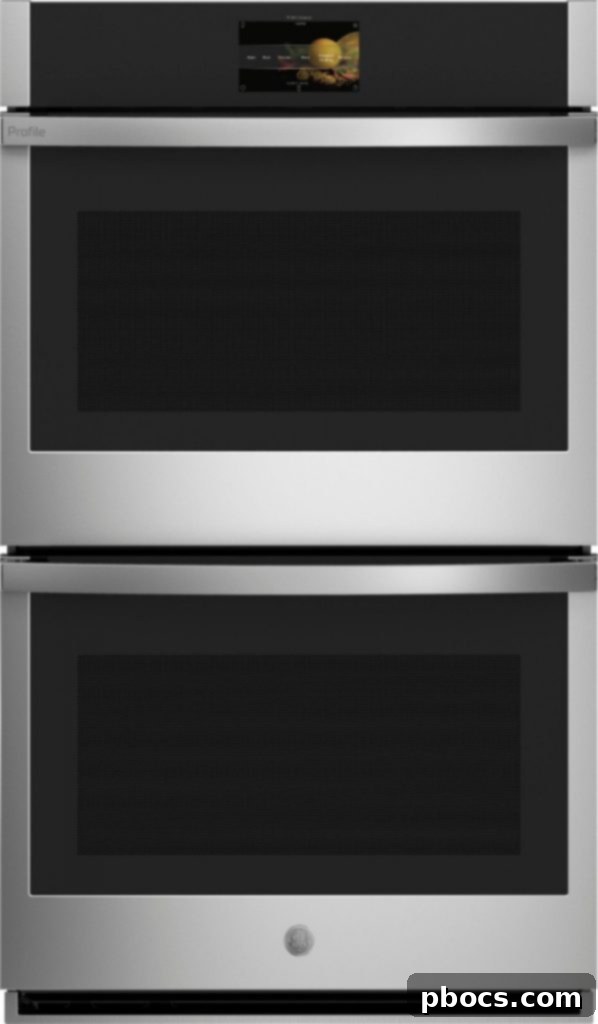 Close-up of the GE Profile Smart Oven's touch display.