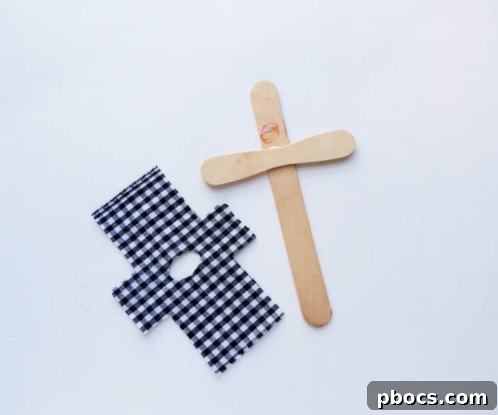 Scarecrow Craft Step 9: Assembling popsicle stick frame