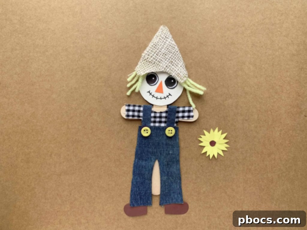 Kids crafting an Easy Scarecrow for Fall