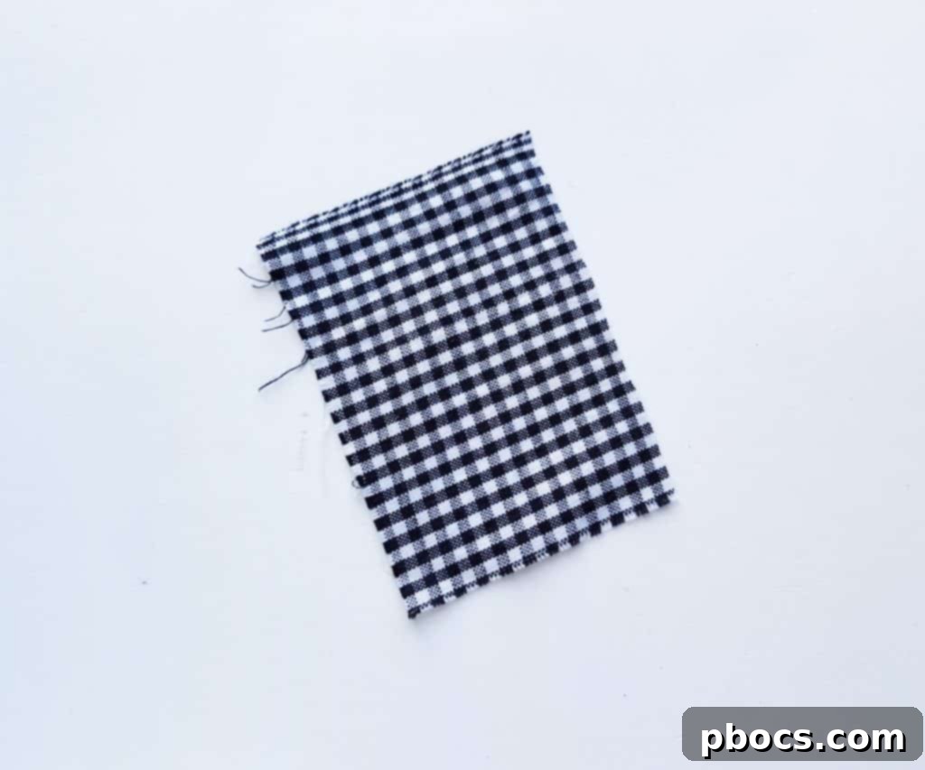 Scarecrow Craft Step 1: Cutting shirt fabric