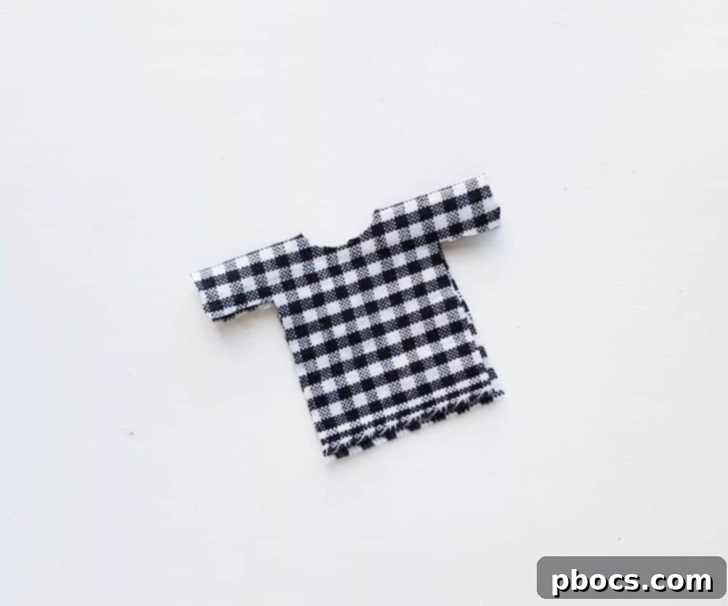 Scarecrow Craft Step 3: Cutting shirt shape