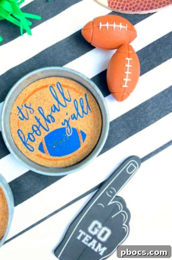 Football party decor with neutral elements and strategic favors