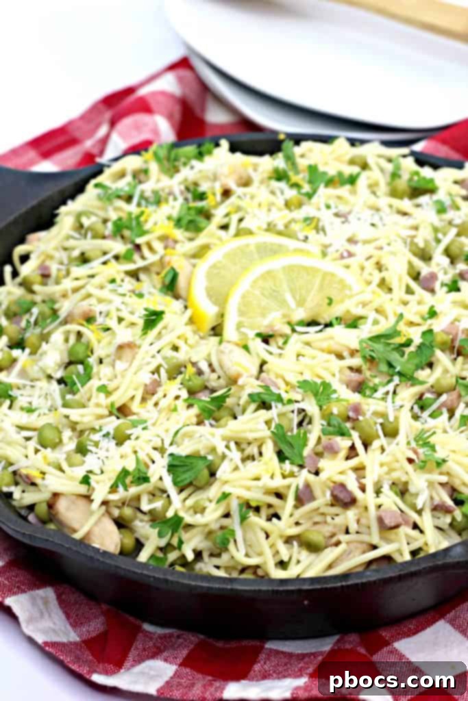 Quick Pancetta and Sweet Pea Pasta 2 Easy Pancetta Pea Pasta, a quick and delicious weeknight dinner recipe