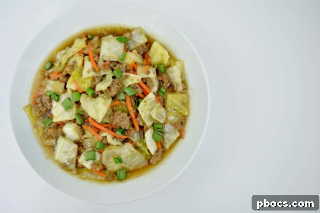 Meal prep containers with Keto Egg Roll Soup