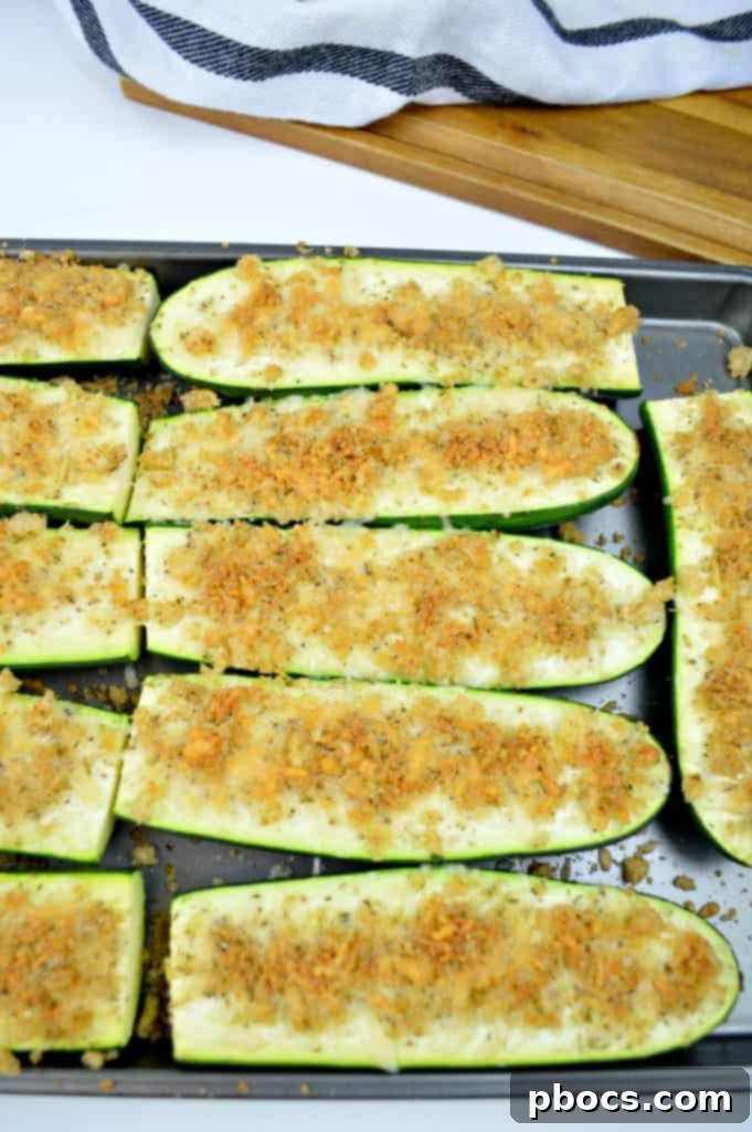 Baking and broiling keto parmesan zucchini sticks for crispiness