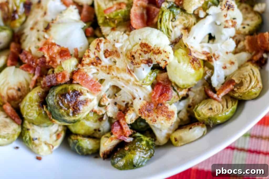 Savory Roasted Cauliflower Brussels and Bacon 4 img 14822 4