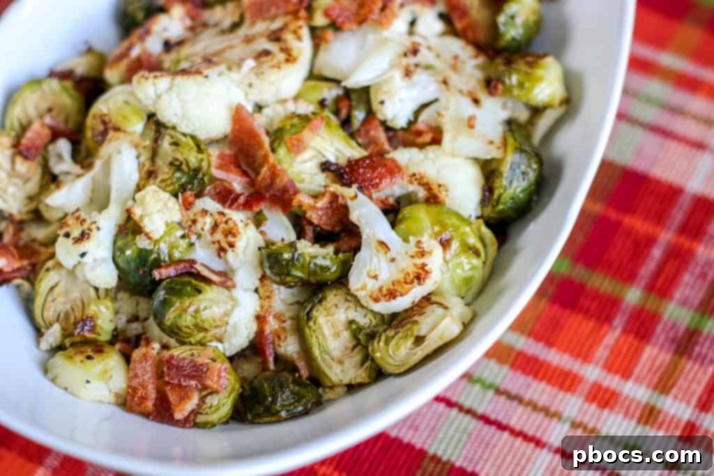 Savory Roasted Cauliflower Brussels and Bacon 5 img 14822 5