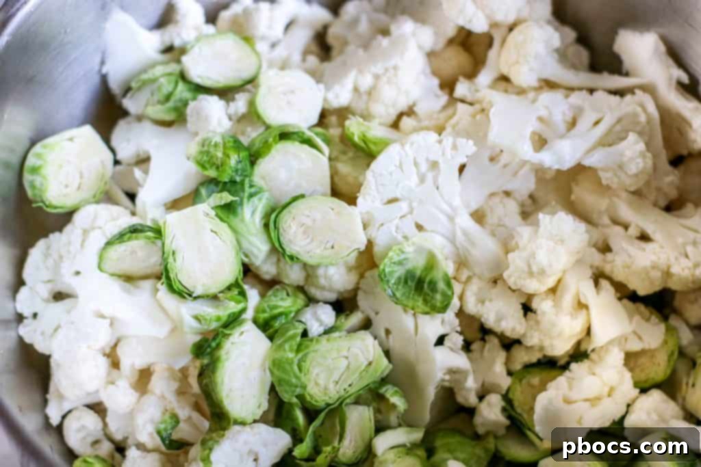 Savory Roasted Cauliflower Brussels and Bacon 7 Roasted Cauliflower & Brussel Sprouts With Bacon