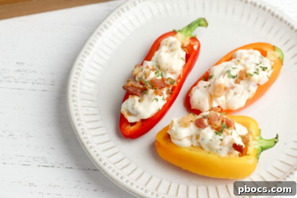 Keto Bacon Ranch Stuffed Bell Pepper Bites 6 Low Carb Bacon Ranch Bell Pepper Poppers