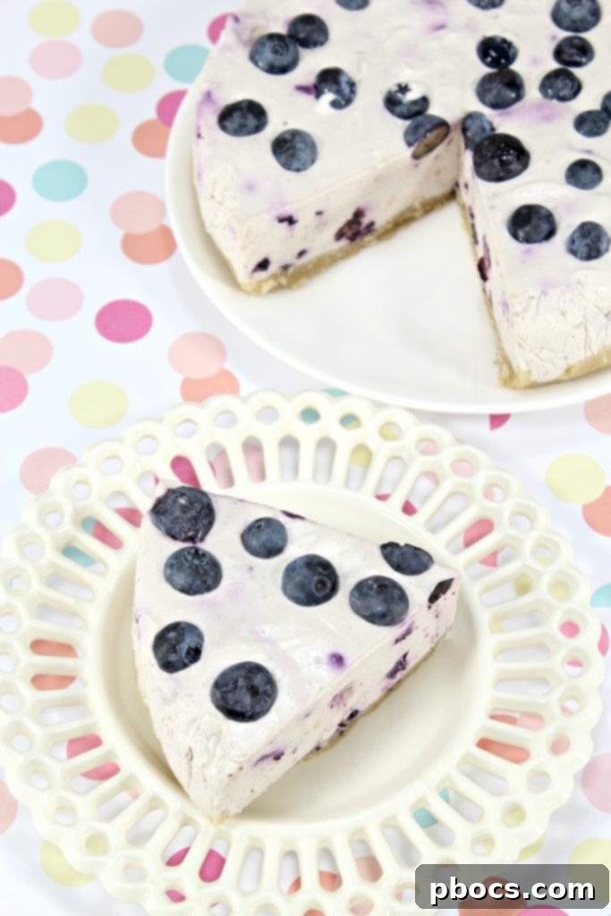 No Bake Keto Blueberry Cheesecake - A decadent low-carb dessert.