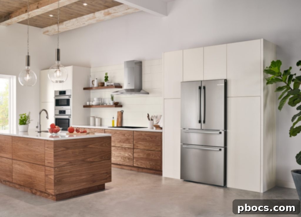 Sleek Interior Design of Bosch Counter-Depth Refrigerator