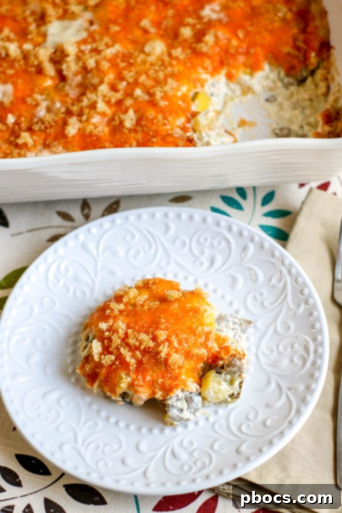 Close-up of Low Carb Cheesy Squash Casserole, showcasing its creamy texture