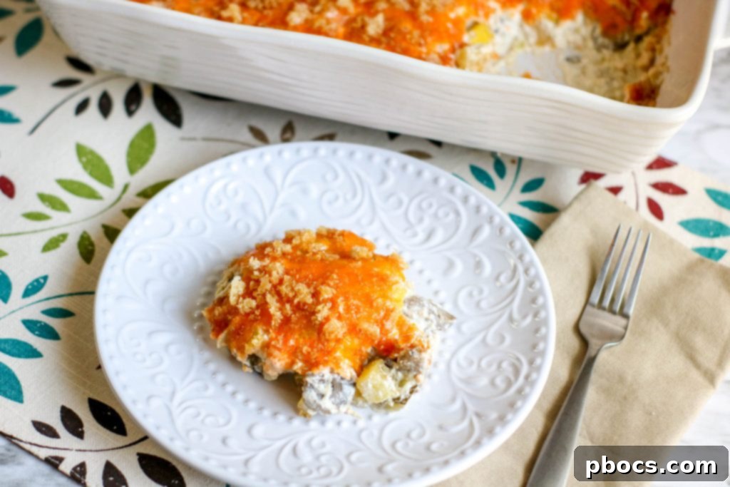 Low Carb Cheesy Squash Casserole ready to be served