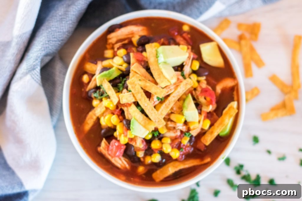 Healthy Slow Cooker Chicken Tortilla Soup