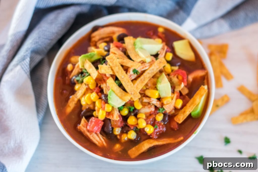 Healthy Slow Cooker Chicken Tortilla Soup