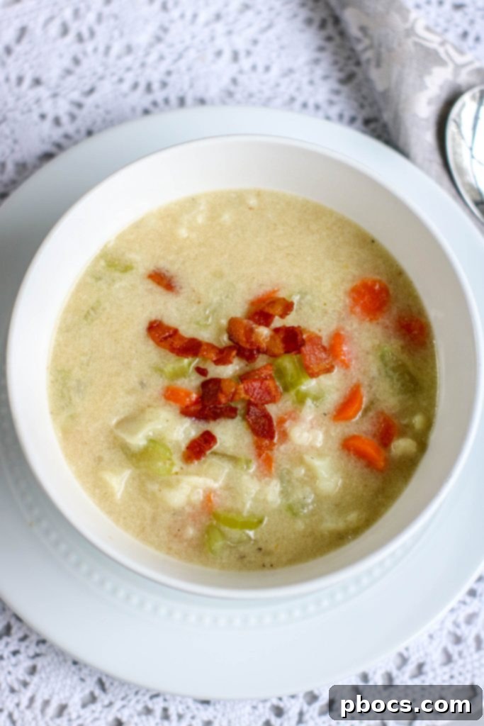 Creamy Keto Bacon Cauliflower Chowder 2 Hearty and delicious Low Carb Bacon Cauliflower Chowder