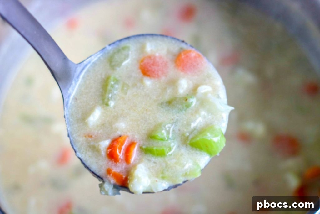 Creamy Keto Bacon Cauliflower Chowder 9 Thickening Low Carb Bacon Cauliflower Chowder with xanthan gum