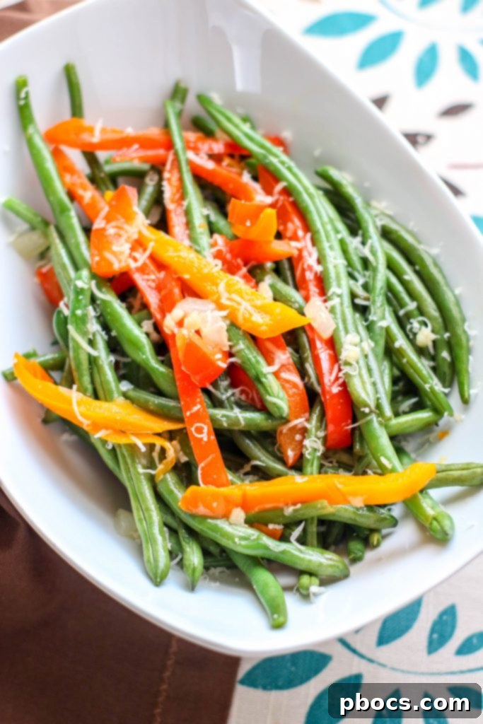 Parmesan Green Beans & Peppers