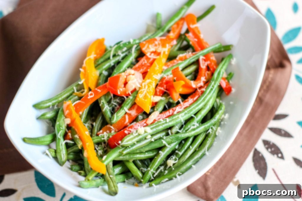 Parmesan Green Beans & Peppers