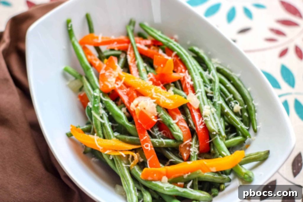 Parmesan Green Beans & Peppers