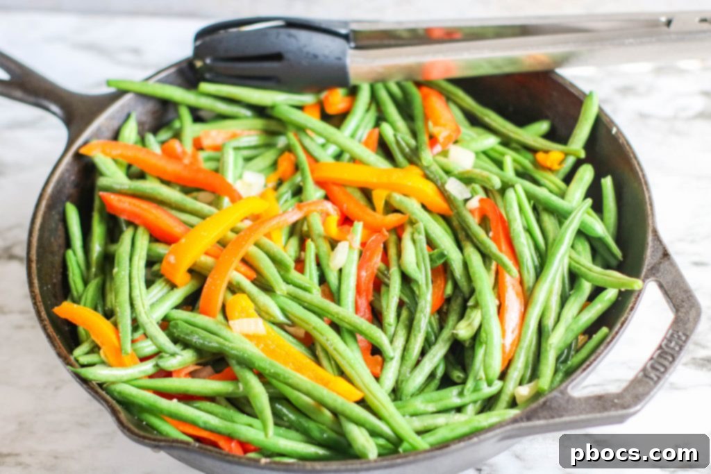 Parmesan Green Beans & Peppers