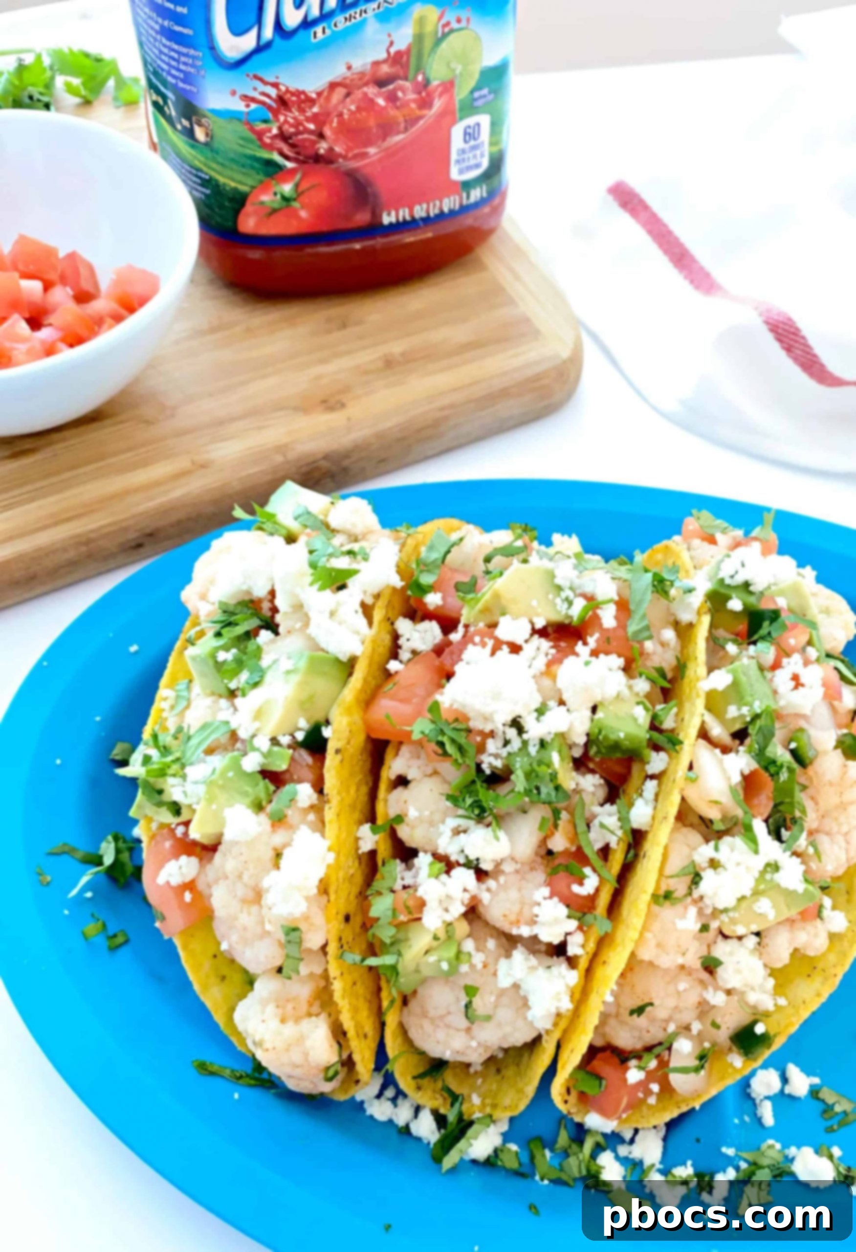 Vibrant Cauliflower Ceviche Tacos 13 Cauliflower ceviche marinating