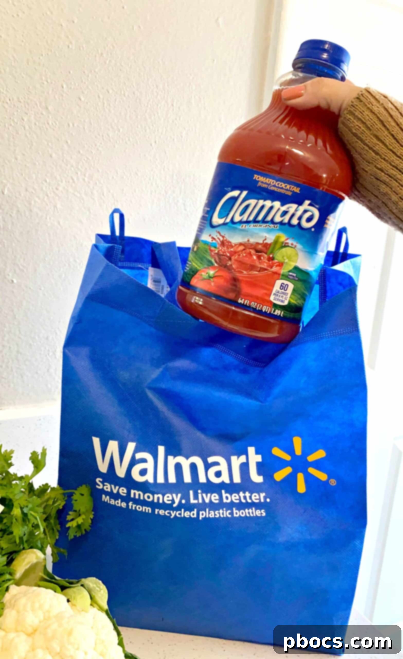 Vibrant Cauliflower Ceviche Tacos 3 Clamato Tomato Cocktail bottle