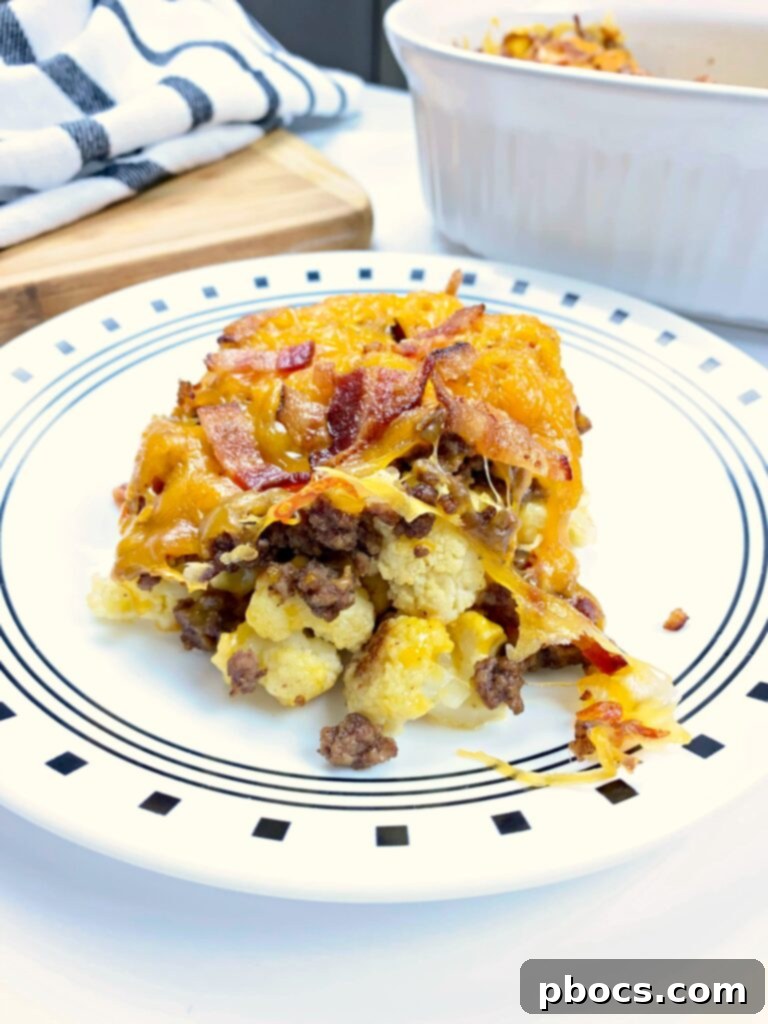 Keto Cheeseburger Cauliflower Bake 3 Delicious and Easy Keto Bacon Cheeseburger Cauliflower Casserole