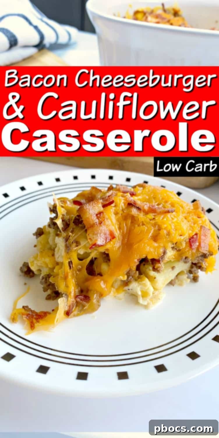 Keto Cheeseburger Cauliflower Bake 10 Keto Bacon Cheeseburger Cauliflower Casserole - perfect for low carb dinner ideas