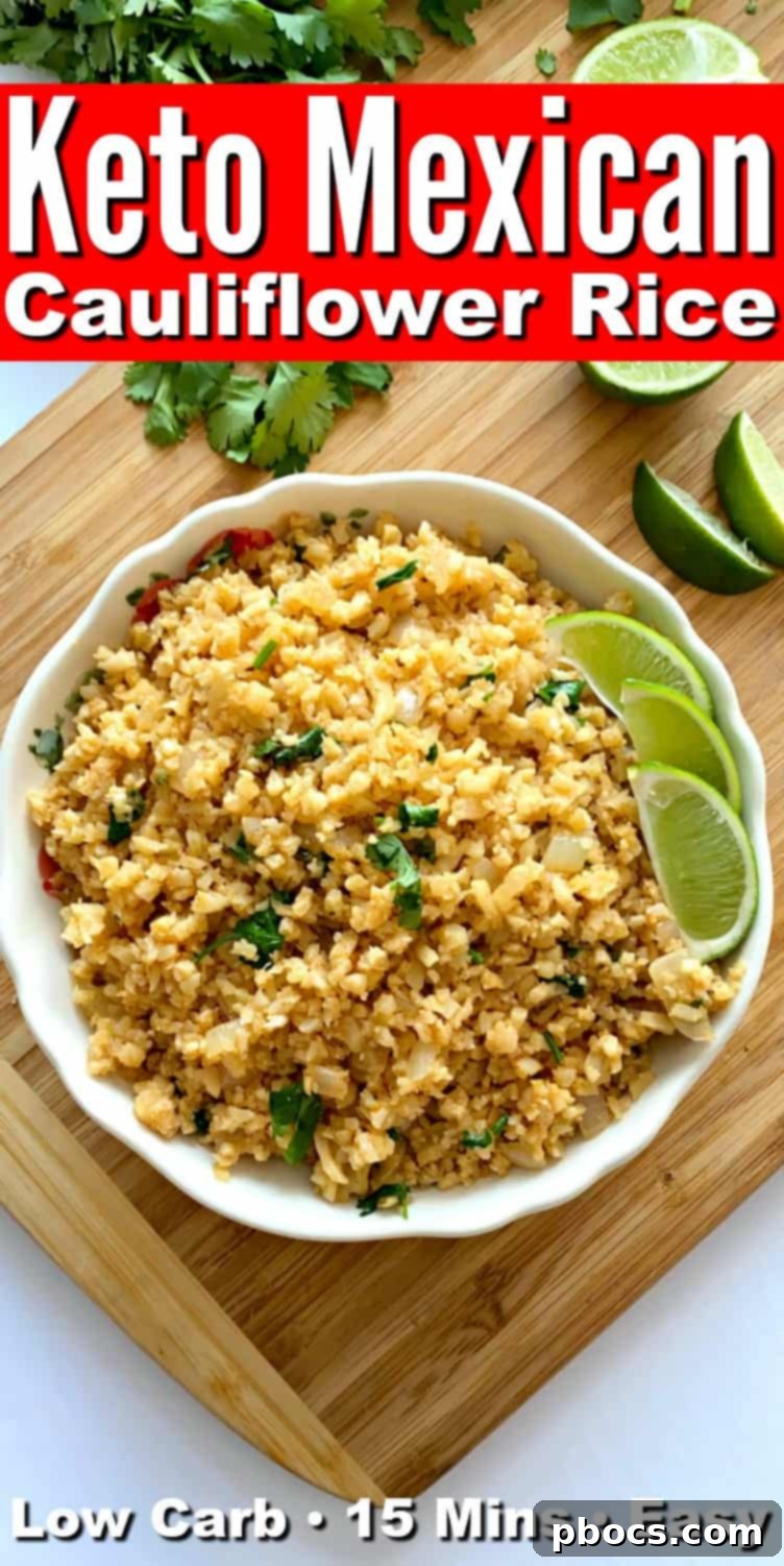 Keto Mexican Cauliflower Rice recipe pin image